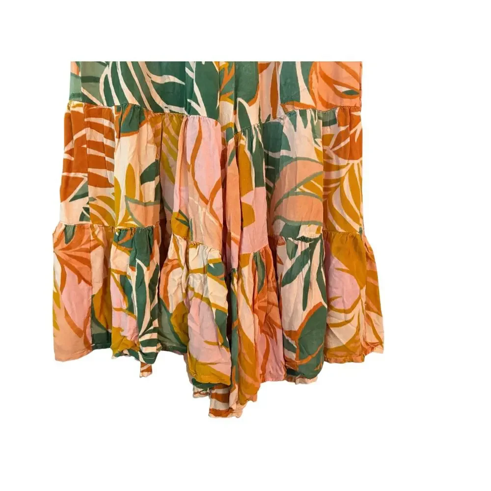 True Destinations Wide Leg Pants L Botanical Jungle Print Whimsical Resortwear - Picture 2 of 9